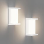 Klighten 2 pièces E27 lampe murale extérieure, IP65 lampe murale, puissance maximale 60W lampe murale en aluminium, Convient pour l'intérieur extérieur, (sans ampoule), Blanc