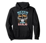 Old Man With A Banjo Player Music Playing Lover Musician Pullover Hoodie