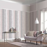 ARTHOUSE RUSTIC PAINTED WOOD PANEL EFFECT WALLPAPER GREY / BLUSH 902809