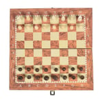 SBYMX Jeu d'échecs 3 en 1 - Jeu d'échecs et planche en bois pliable - Magnétique - Parfait pour les enfants et les adultes