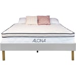 King Of Dreams - Matelas + sommier blanc Alona a Ressorts + Memoire de Forme 80 Kg/m3 - 80x190 Hauteur +/- 25,5 cm - Accueil Moelleux - Soutien Ferme