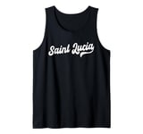 Saint Lucia Typeset Love St. Lucia St. Lucian Pride Tank Top