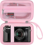 Étui Portable pour Canon PowerShot G7X / G7X Mark II / G7 X Mark III / G9 X Mark III Appareil Photo Numérique D'enregistrement Vidéo 4K, Appareil Photo de Streaming Vidéo Sac de Voyage. Rose