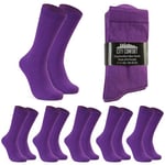 Chaussettes Mi-Mollet Homme - Paquets Multiples de Doux et Confortable Chaussette Coton Homme Taille Unique 40-45 (Violet-Lot de 6)