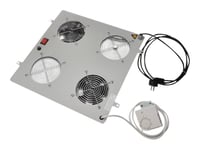 Digitus Dn-19 Fan-2 - Systemviftebrett - Med 2 Kjølevifter, Termostat - Svart, Ral 9005 - 19"