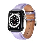 MUENShop Compatible with Apple Watch Strap Leather 38mm/40mm/41mm Lavender Wristband Replacement for iWatch