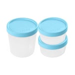 TATAY Ensemble de 3 Boîtes Hermétiques Alimentaires (2 x 0,5 L, 1 x 1 L), Couvercle à Vis, sans BPA, Passe au Micro-ondes et au Lave-vaisselle, Bleue.