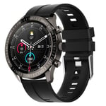 RUMOCOVO Montre connectée de Sport pour hommes, Bluetooth, appels, étanche IP67, écran entièrement tactile,2853 - Silicone Noir