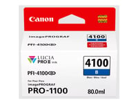 Canon Pfi-4100 B - 80 Ml - Blå - Original - Hängande Låda - Bläcktank - För Imageprograf Pro-1100