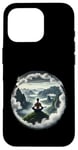 Coque pour iPhone 16 Pro Homme faisant du yoga dans les nuages sur Mountain Top Guy méditation