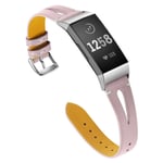 Fitbit Charge 3 klockarmband i äkta läder - Rosa