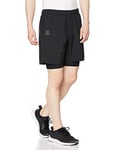 Salomon, Short de Running pour Homme, AGILE TWINSKIN SHORT M, Polyester/Elastane, Noir, Taille : 2XL, LC1299400