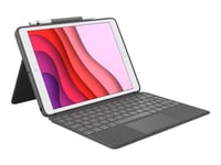 Logitech Combo Touch - Tastatur Og Folioveske - Med Styrepute - Bakgrunnsbelyst - Apple Smart Connector - Qwerty - Storbritannia - Oxford-Grå - For Apple 10.9-Inch Ipad (10. Generasjon)