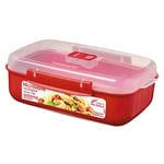 Sistema Klip It Microwave Rectangle Red Mid 1.25L