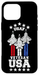 Coque pour iPhone 16 Pro Max F-22 Raptor Vétéran USA USAF Patriotique Américain USA Militaire