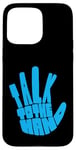 Coque pour iPhone 15 Pro Max Blue One Talk To The Hand Graphique couleur bleue