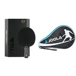 STIGA Pro Carbon + Table Tennis Bat for Advanced Offensive Players, ITTF Approved, Touch Carbon Technology – Black / Red & Joola Table Tennis Racket Bag - Black/Blue