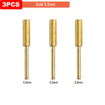 Fraise cylindrique revêtue de diamant doré,affûteuse de scie à chaîne,lime à pierre,affûtage de scie à chaîne,sculpture,meulage,Kit d'outils électriques - Type Gold 3pcs 5.5mm