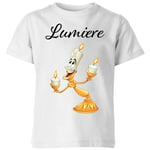 Disney Beauty And The Beast Lumiere Kids' T-Shirt - White - 7-8 ans - Blanc