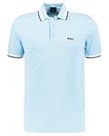 BOSS Men's Paddy Curved Polo Shirt, Bright Blue431, XXXL