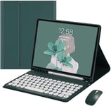 Étui Avec Clavier Pour Samsung Galaxy Tab S7 Fe /S7 Plus/S8 Plus 12,5"" Avec Souris, Étui Souple Intelligent Avec Clavier Bluetooth, Clavier Sans Fil Amovible Avec Porte-Crayon (Bleu Sarcelle)