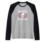 Beautiful Innocence Cute Skull and Roses Dark Edgy Sarcastic Raglan Baseball Tee