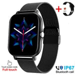 Montre Connectée Bluetooth Pour Homme Et Femme,Fitness,Appel,Montres Connectées,Étanche,Android,Ios,2023 - Type Mesh Black #A