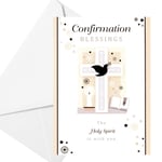 Confirmation Card with Foil Detail and White Envelope - Beige B