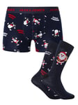 Jack & JonesHappy Xmas Trunks & Socks Gift Box - Navy Blazer