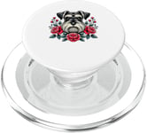 Roses Flowers Miniature Schnauzer Schnauzers PopSockets PopGrip for MagSafe