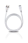 Oehlbach Powercord C13 / 150 - Cordon d'alimentation avec fiche résistante aux Chocs et Prise de Courant - Très Souple, Excellente fiabilité de Contact - 1,50 m - Blanc