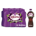 Ribena Blackcurrant Juice Drink 500ml - Multipack of 12 | Real Fruit | Rich In Vitamin C | No Artificial Colours or flavous | Fruity Refreshment | Ready To Drink | 100% Recycled Plastic Bottle