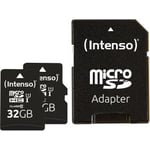 Intenso® 32GB Micro SD UHS-I Minneskort inkl. Adapter - 2 st.