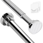 Stainless Steel Extendable Shower Curtain Rod Tension Pole, including 2 Holder,Net Voile Curtains Rail,Adjustable Telescopic Rods Extendable for Kitchen Cupboard Bathroom Window(130cm-193cm)