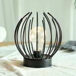 Lampe de table à cage en métal Lampe sans fil à piles avec ampoule led de style Edison Idéal pour les mariages, les fêtes, les événements de patio