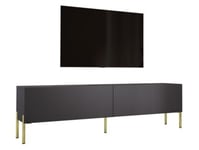 Meuble TV  Anthracite Avec Pieds En Or, 170 X 52 X 32 Cm,