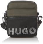 HUGO Men's Mesh Logo Small Crossbody Bag, Spinach Green, One Size