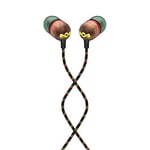 The House of Marley Smile Jamaica Écouteurs Intra-auriculaires, Bouton de Contrôle du Microphone, Driver 9,2mm Anti-Bruit, 2 Tailles d’Embouts Inclus pour le Confort, Câble Anti-nœuds, Rasta