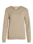 Viril O-Neck L/S Knit Top - Noos Tops Knitwear Jumpers Beige Vila