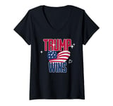 Womens Trump Wins 2025 President Election Men and Women Supporter V-Neck T-Shirt