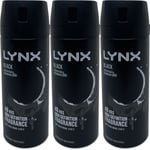 Lynx Black Frozen Pear And Cedarwood Scent 150ml X 3