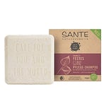 SANTE Naturkosmetik Shampoing solide pour cheveux ternes et normaux, formule végétalienne à la feuille de bouleau bio et aux protéines végétales, shampooing de soin solide brillant, 1 x 60 g