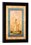 Kunst für Alle 'Encadré Image de Pression Miniature Jeune Femme sous coton/indien/1633–42, Art Indien Main de Haute qualité Cadre de Photos, 30 x 40 cm, Noir Mat