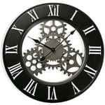 Dongola Horloge Murale pour la Cuisine, le Salon, la Salle à Manger ou la Chambre. Pendule Murale, , Dimensions (h x l x l) 63 x 4,5 x 63 cm, Métal,