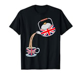 Union Jack Flag Of The United Kingdom With Teapot & Teacup T-Shirt