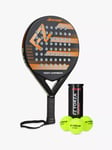 Forza Blast Spin Padel Ball Racket and 1 Tube of 3 Game Balls Set, Black/Orange