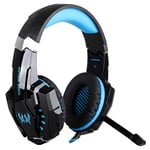 Bleu KOTION CHAQUE G9000 Gaming casque USB + 3,5 mm Jeu casque Bandeau avec bruit Microphone Annulation LED Light forPC Gamer pour PS4