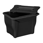 Relaxdays Hanging Kitchen Waste Bin, 5 L, Rubbish Container with Lid, Plastic, Dustbin, 17.5 x 24.5 x 18.5 cm, Black