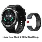 Haylou Solar Neo -Älykello 1,53 Tuuman Hd-Näyttö Bluetooth-Puhelu 24 Tunnin Terveydentilan Valvonta Älykellot Miesten Naisten Älykellot_Black-22MM Steel