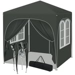 WOLTU Tonnelle de Jardin, Pergola, Barnum, Tonnelle Pliante 2x2m avec 4 Parois Latérales, Gazebo, Hauteur Réglable, Imperméable, Protection de UV, avec Sac de Transport, Gris